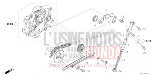 CHAINE A CAMES/TENDEUR MSX125AR de 2024